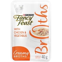 Purina Fancy Feast Creamy Broths with Chicken & Vegetables, Cat Food Complement 40 g, $3.73/100g