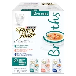 Purina Fancy Feast Classic Broths Cat Treats Collection Variety Pack 12 Count 480 g, $3.54/100g