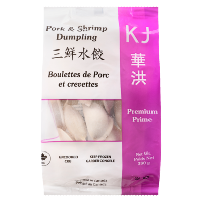 KJ Kj Dumpling Pork Shrimp 380 g, 0,79 $/100g