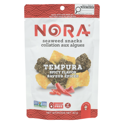 Nora Tempura Saveur Épicée Collation Aux Algues 40 g, 16,98 $/100g