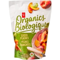 PC Organics Frozen Peaches 600 g, $1.42/100g
