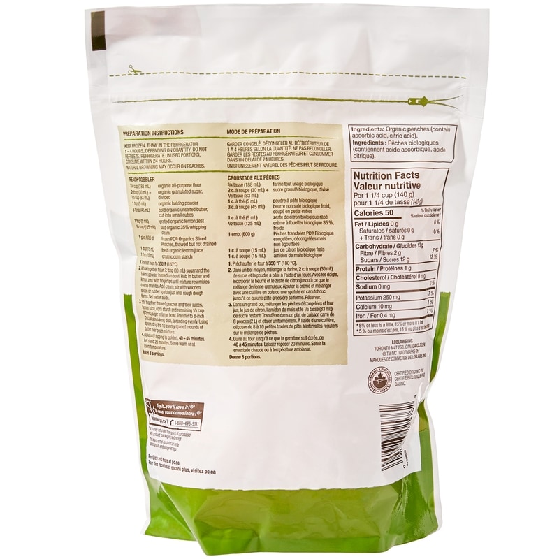 Frozen Sliced Peaches, Organic