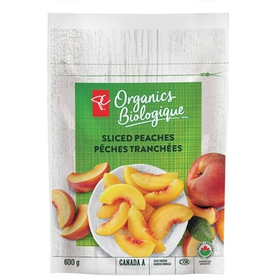 PC Biologique Pêches surgelées 600 g, 1,42 $/100g