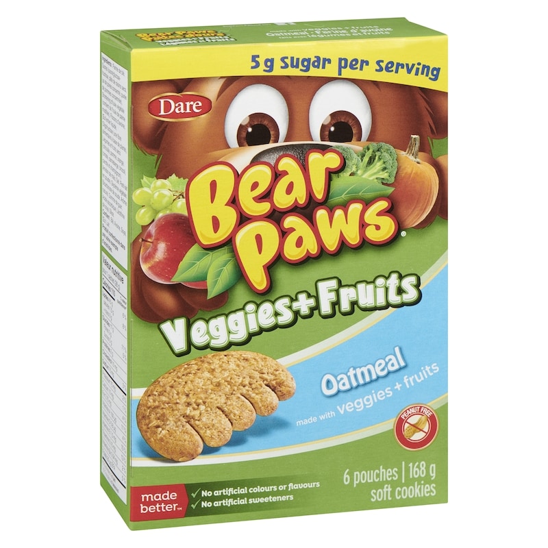 Bear Paws Veggies + Fruits Oatmeal Cookies
