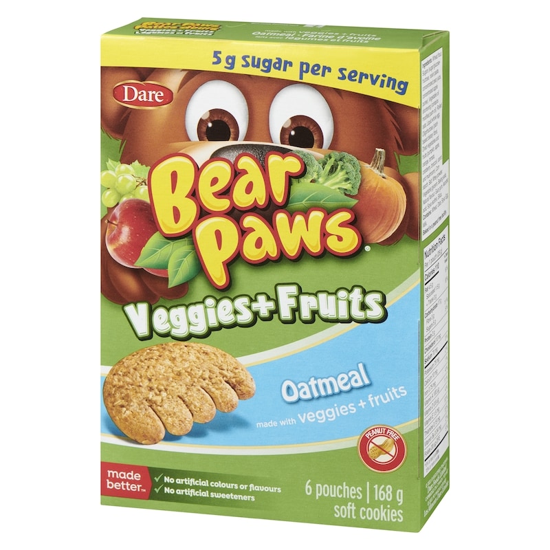 Bear Paws Veggies + Fruits Oatmeal Cookies