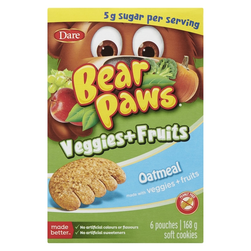 Bear Paws Veggies + Fruits Oatmeal Cookies