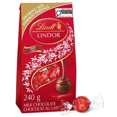 Lindt LINDOR Truffes au chocolat au lait Sachet 240 g, 7,91 $/100g