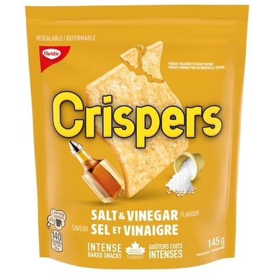 Christie Crispers Salt and Vinegar Crackers, Baked Snacks 145 g, $1.90/100g