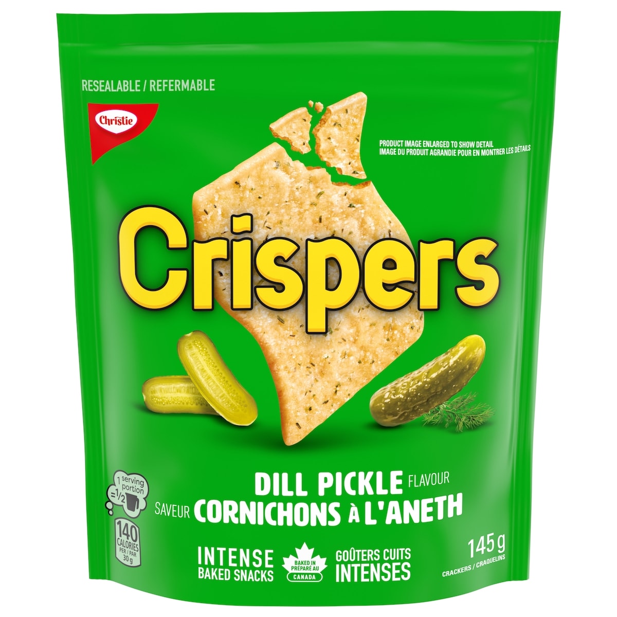 Christie Craquelins Crispers à saveur de cornichons à l’aneth, collations salées 145 g, 2,96 $/100g