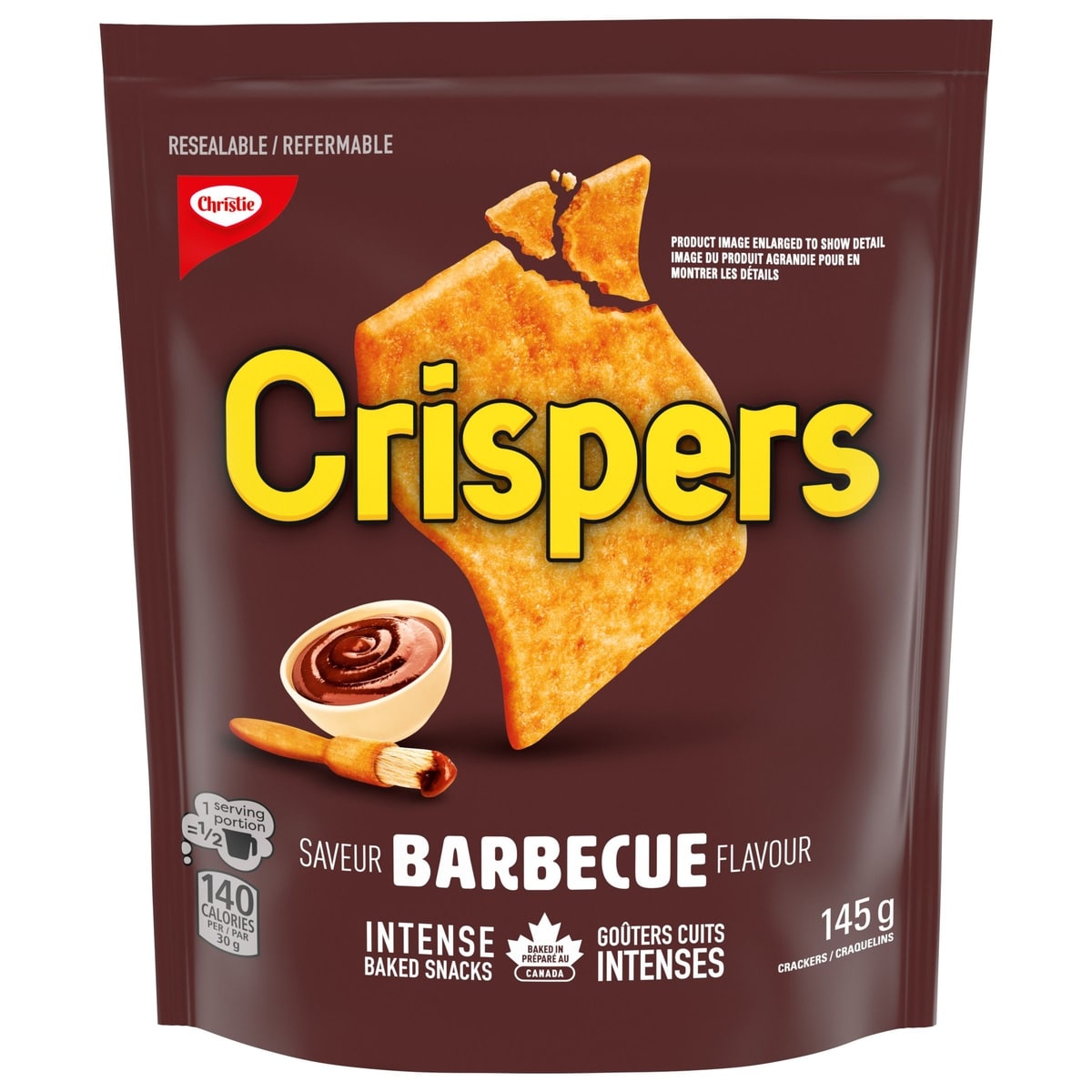 Christie Crispers BBQ Crackers, Barbeque Baked Snacks 145 g, $2.75/100g