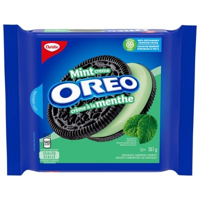 Christie OREO Mint Creme Chocolate Sandwich Cookies 261 g, $1.53/100g