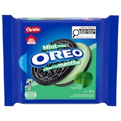 Christie Biscuits-sandwiches OREO Crème à la menthe, 1 emballage refermable 261 g, 1,72 $/100g
