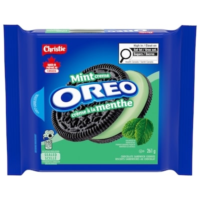 Christie Biscuits-sandwiches OREO Crème à la menthe, 1 emballage refermable 261 g, 1,91 $/100g