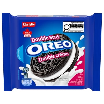 Christie OREO Double Stuf Sandwich Cookies 261 g, $1.91/100g