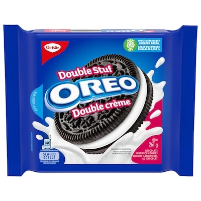 Christie Biscuits-sandwiches OREO Double crème, 1 emballage refermable 261 g, 1,91 $/100g