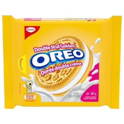 Christie OREO Double Stuf Golden Sandwich Cookies 261 g, $1.64/100g