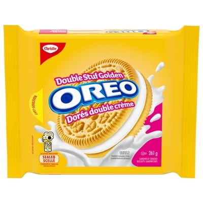 Christie Biscuits-sandwiches OREO Dorés Double crème, 1 emballage refermable 261 g, 1,91 $/100g