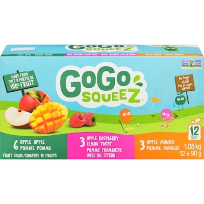 GoGo squeez Fruit Sauce 12 Pouches Mango Raspberry Apple 1.08 kg, $1.11/100g