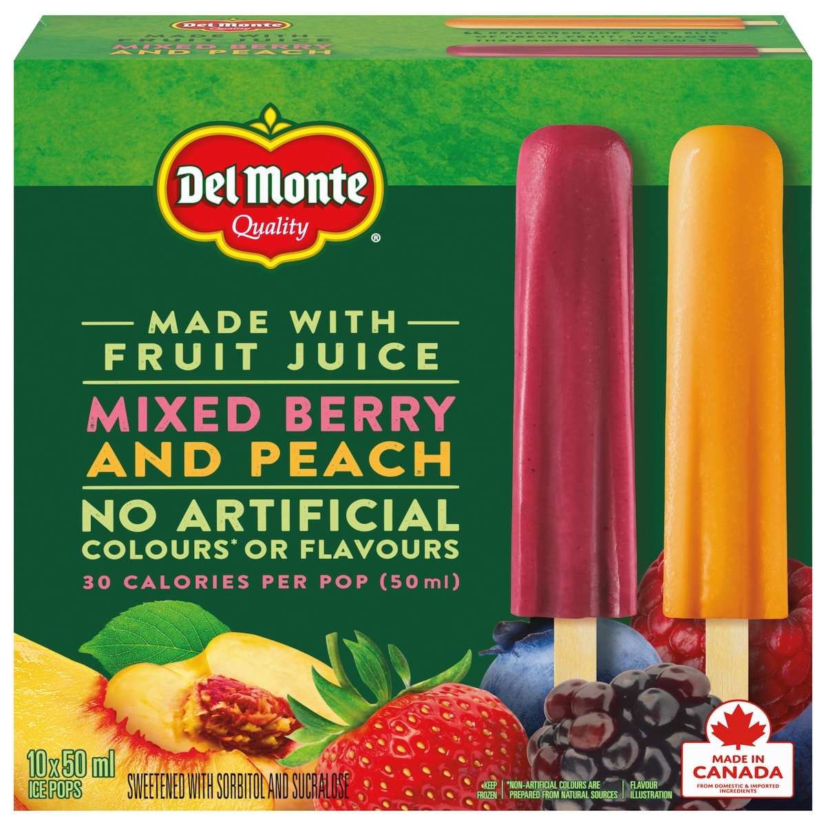 Del Monte Mixed Berry & Peach Ice Pops 10x50.0 ml, $1.60/100ml