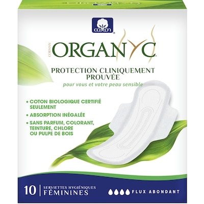 Organyc Serviettes Hygiéniques Féminines, Flux Abondant 1 ea, 7,99 $/1ch