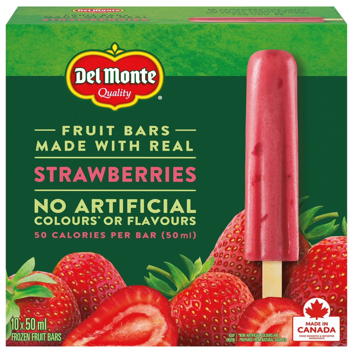 Del Monte Strawberry Frozen Fruit Bars 10x50.0 ml, $1.60/100ml