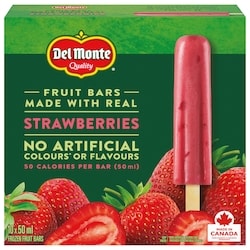 Del Monte Strawberry Frozen Fruit Bars 10x50.0 ml, $1.20/100ml