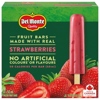 Del Monte Barres glacées aux fruits fraises 10x50.0 ml, 1,30 $/100ml