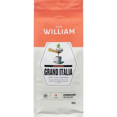 Cafe William Spartivento Coffee, Grand Italia Espresso  Beans 800 g, $2.69/100g