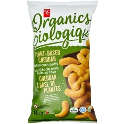 PC Biologique Soufflés de maïs au cheddar cuits au four à base de plantes 142 g, 2,82 $/100g
