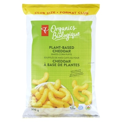 PC Organics Organic Cheddar Vegan Puffs 336 g, $2.68/100g