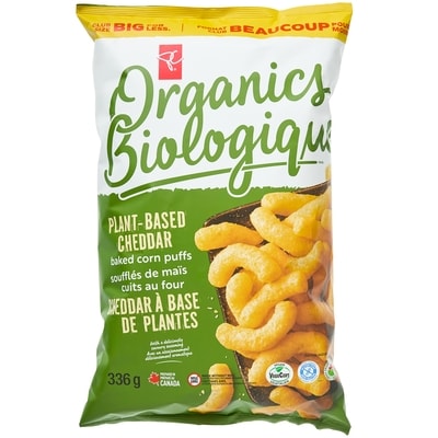 PC Biologique Bio Souffles Fauxmage Ched 336 g, 2,23 $/100g