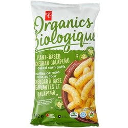 PC Organics Plant Based Cheddar Jalapeno Baked Corn Puffs 142 g, $2.82/100g