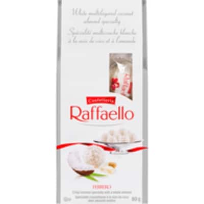 Ferrero CONFETTERIA RAFFAELLO Coconut Almond Specialty Bag, 8 Individually Wrapped Confections 80 g, $8.74/100g