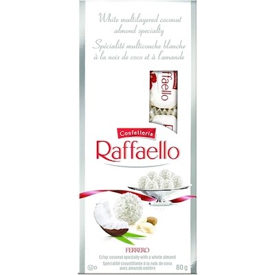 Ferrero Rocher Sachet de spécialités à la noix de coco et à l’amande CONFETTERIA RAFFAELLO, 8 confiseries emballées individuellement 80 g, 8,74 $/100g