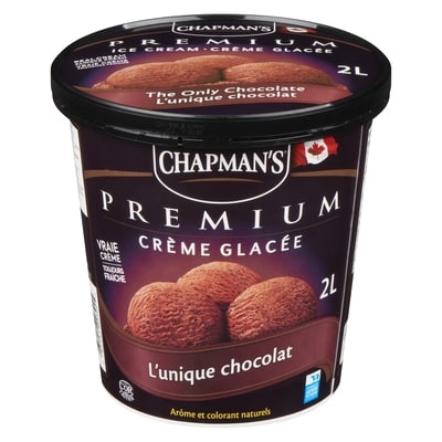 Chapman’s Premium crème glacée l'unique chocolat 2 l, 0,35 $/100ml