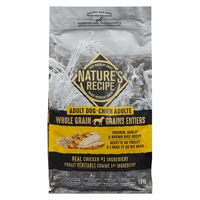 Nature's Recipe Dog Food, Adult Whole Grain Chicken & Rice Recipe  1.8 kg, $0.72/100g