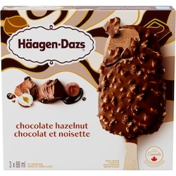 Häagen-Dazs Barres de crème glacée  Chocolat et noisette 3x88.0 ml, 2,65 $/100ml