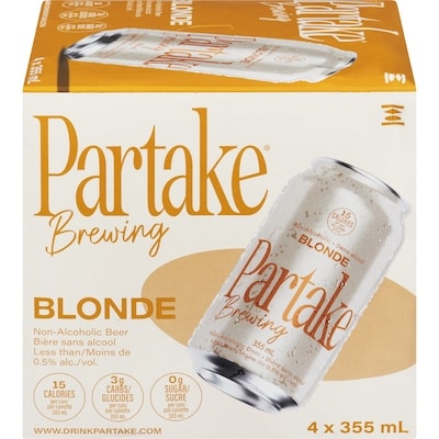 Partake Craft Non-Alcoholic Beer Blonde 4x355.0 ml, $0.67/100ml