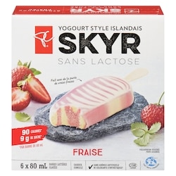 le Choix du Président Barre de yogourt glacé style Islandais Skyr sans lactose à la fraise 480 ml, 1,46 $/100ml
