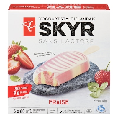 le Choix du Président Barre de yogourt glacé style Islandais Skyr sans lactose à la fraise 480 ml, 1,46 $/100ml