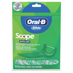 Glide Complete with Outlast Mint Flavour Floss Picks, 75 Count