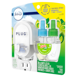 Febreze Plug In Air Freshener Scented Oil Kit, Warmer + 1 Refill