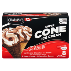 Chapmans Super Cone Twister Chocolate Centre - 8x120.0 ml | Zehrs