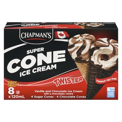 Chapmans Super Cone Twister Chocolate Centre 8x120.0 ml, $0.83/100ml