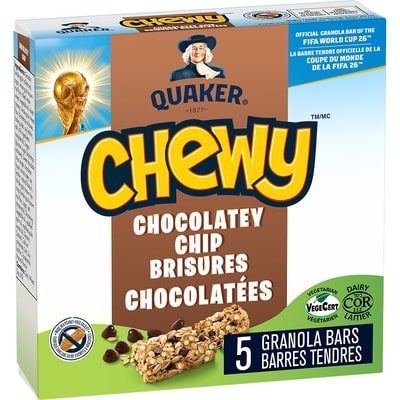 Quaker Chewy Chocolatey Chip Granola Bars 120 g, $2.08/100g