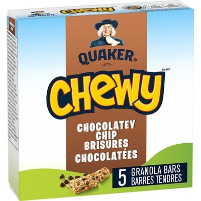 Quaker Chewy Chocolatey Chip Granola Bars 120 g, $3.16/100g