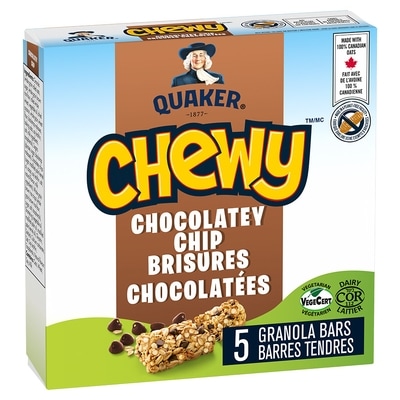 Quaker Barres tendres Chewy Brisures chocolatées 120 g, 1,67 $/100g