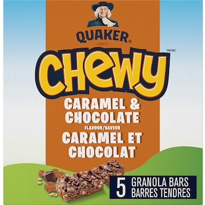 Quaker Chewy Granola Bars - Caramel & Chocolate Flavour 120 g, $2.50/100g