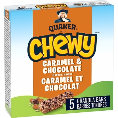 Quaker Barres tendres Caramel et chocolat, 5 barres 120 g, 3,75 $/100g