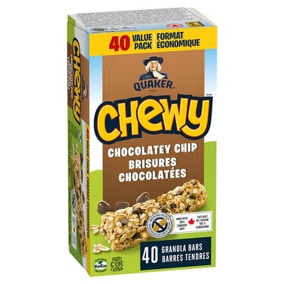 Quaker Barres tendres Chewy Brisures de Chocolat 960 g, 1,35 $/100g